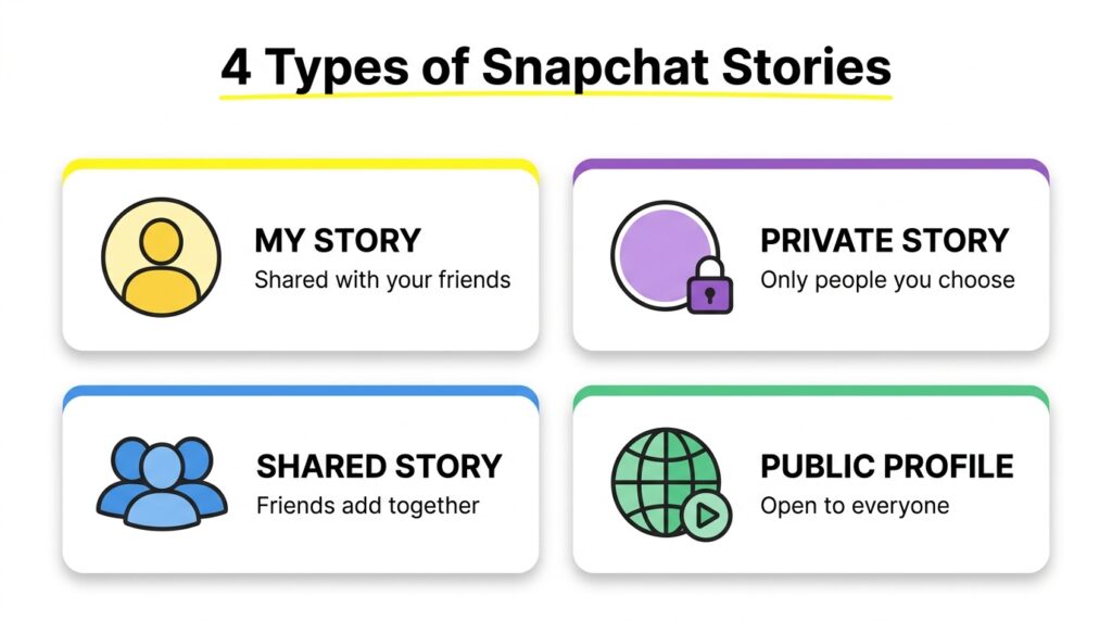 Snapchat Story: The Complete Guide to How It Works (2026) 4 4 types of snapchat stories